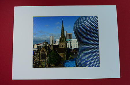 Positively Birmingham Prints; St Martin's and Selfridges;  A4 Print in A3 artic white mount ready to frame