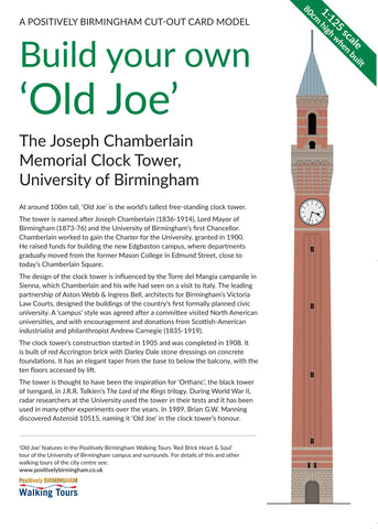 'Old Joe' 1:125 cut-out card model including UK delivery