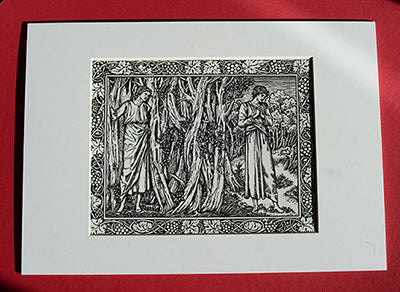 Set of 6 x A4 Kelmscott Chaucer Prints; Knight's Tale; 6 A4 Prints with A3 frame-size mounts