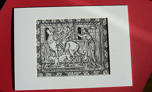 Set of 6 x A4 Kelmscott Chaucer Prints; Knight's Tale; 6 A4 Prints with A3 frame-size mounts