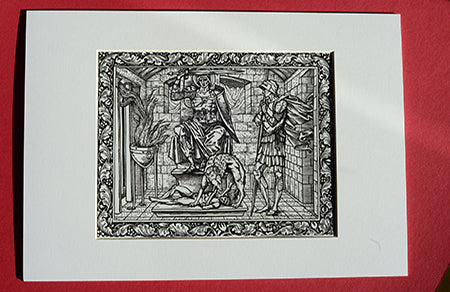 Set of 6 x A4 Kelmscott Chaucer Prints; Knight's Tale; 6 A4 Prints with A3 frame-size mounts