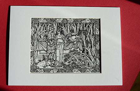 Set of 6 x A4 Kelmscott Chaucer Prints; Knight's Tale; 6 A4 Prints with A3 frame-size mounts