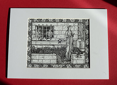 Set of 6 x A4 Kelmscott Chaucer Prints; Knight's Tale; 6 A4 Prints with A3 frame-size mounts
