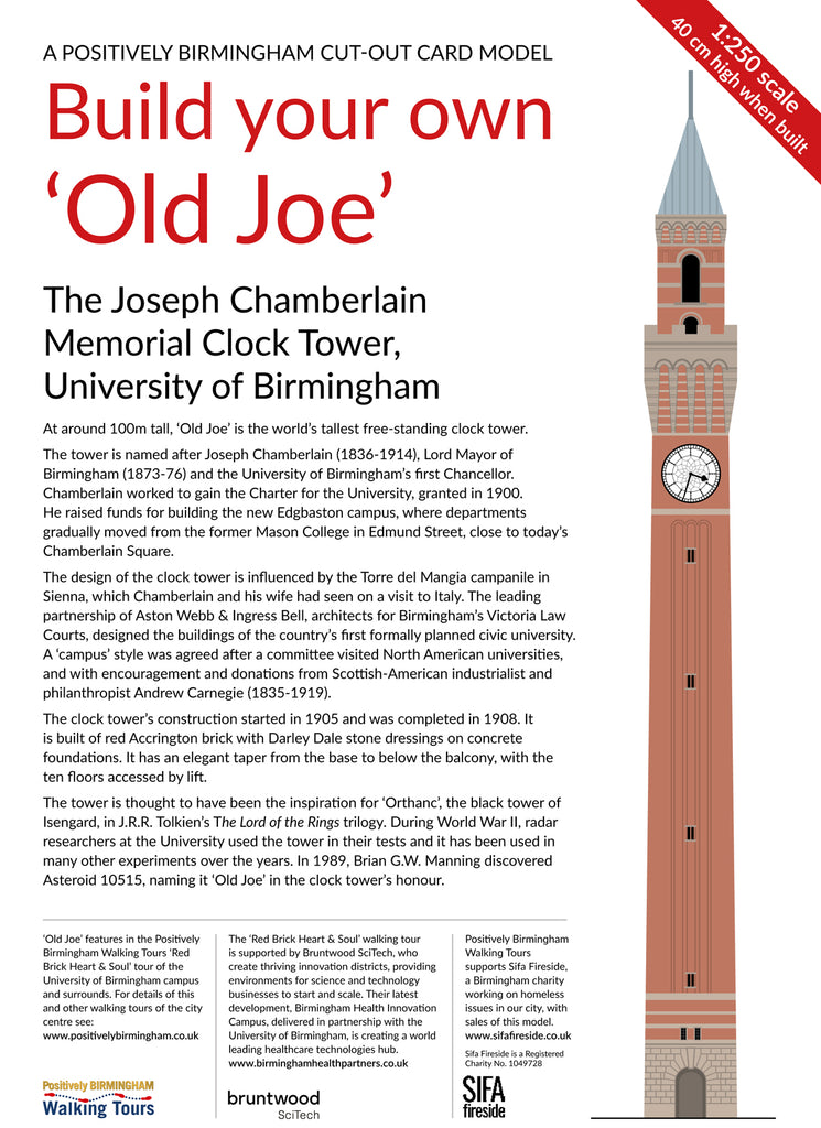 'Old Joe' 1:250 cut-out card model  - 10 Kits Delivery Included