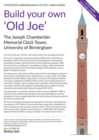 'Old Joe' 1:175 cut-out card model  10 Kits, including UK delivery