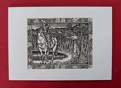 Set of 3 x A4 Kelmscott Chaucer Prints; Tale of the Wife of Bath; 3 A4 Prints with A3 frame-size mounts